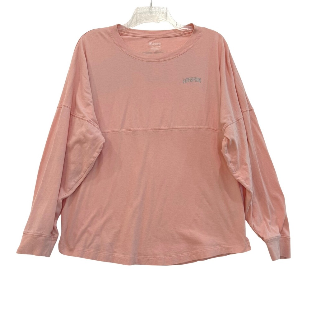 Pink Victoria's Secret LOVE PINK Glitter Spirit Jersey‎ Long Sleeve Shirt Large
